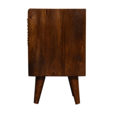 Load image into Gallery viewer, Gold Sunburst Chestnut Mini Bedside Table
