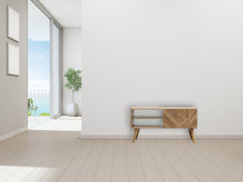 Load image into Gallery viewer, Oak Carved Line Media Unit