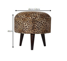 Load image into Gallery viewer, Leopard Print Footstool