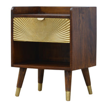 Load image into Gallery viewer, Gold Sunburst Chesnut Medium Bedside Table