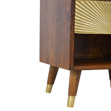 Load image into Gallery viewer, Gold Sunburst Chesnut Medium Bedside Table