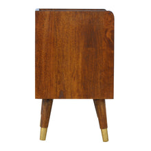Load image into Gallery viewer, Gold Sunburst Chesnut Medium Bedside Table