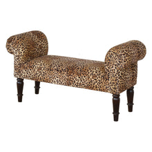 Load image into Gallery viewer, Leopard Print Velvet End Of Bed Bench