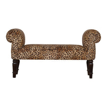 Load image into Gallery viewer, Leopard Print Velvet End Of Bed Bench