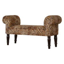 Load image into Gallery viewer, Leopard Print Velvet End Of Bed Bench