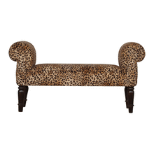 Load image into Gallery viewer, Leopard Print Velvet End Of Bed Bench