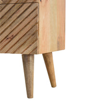 Load image into Gallery viewer, Oak Carved Line Bedside Table