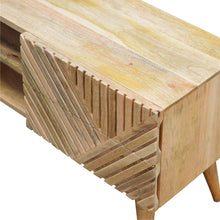 Load image into Gallery viewer, Oak Carved Line Media Unit