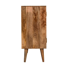 Load image into Gallery viewer, Wooden Oak Rattan Leaf Door Cabinet