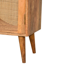 Load image into Gallery viewer, Wooden Oak Rattan Leaf Door Cabinet