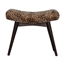 Load image into Gallery viewer, Leopard Print Velvet Upholstered Bench With Angled Seat