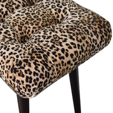 Load image into Gallery viewer, Leopard Print Velvet Upholstered Bench With Angled Seat