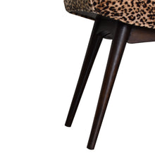 Load image into Gallery viewer, Leopard Print Velvet Upholstered Bench With Angled Seat