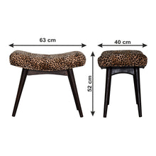 Load image into Gallery viewer, Leopard Print Velvet Upholstered Bench With Angled Seat