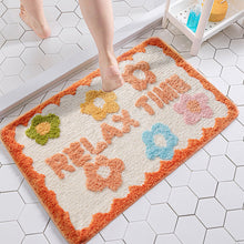 Load image into Gallery viewer, Floral Relax Time Bath Mat, Bathroom Anti Slip Mat
