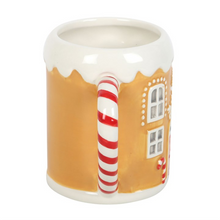 Load image into Gallery viewer, Candy Cane Gingerbread House Mug

