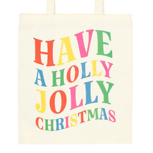Load image into Gallery viewer, Holly Jolly Christmas Polyester Tote Bag
