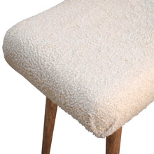 Load image into Gallery viewer, Nordic Cream Boucle Hallway Bench

