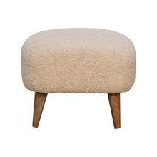 Load image into Gallery viewer, Cream Boucle Footstool

