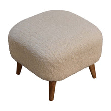Load image into Gallery viewer, Cream Boucle Footstool
