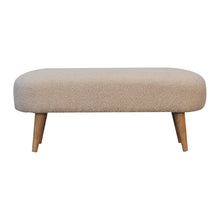 Load image into Gallery viewer, Cream Rounded Boucle Bench
