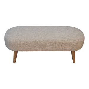 Cream Rounded Boucle Bench