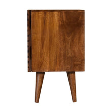 Load image into Gallery viewer, Chestnut Ridged Carved Line Bedside Table

