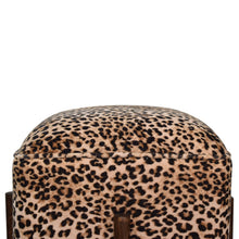 Load image into Gallery viewer, Leopard Print Velvet Footstool - Squared
