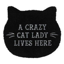 Load image into Gallery viewer, Black Cat Lady Cat Shaped Doormat
