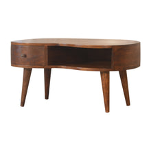 Load image into Gallery viewer, Chestnut Curved Wooden Storage Coffee Table

