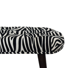 Load image into Gallery viewer, Zebra Print Velvet Bench
