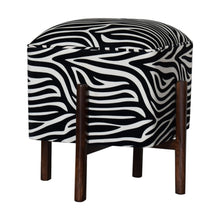Load image into Gallery viewer, Zebra Print Velvet Footstool - Squared
