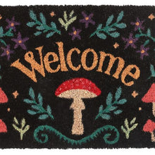 Load image into Gallery viewer, Black Mushroom Welcome Doormat
