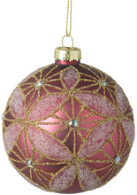 Load image into Gallery viewer, Pink &amp; Gold Glitter Christmas Tree Bauble
