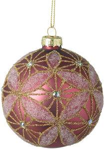 Pink & Gold Glitter Christmas Tree Bauble