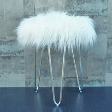 Load image into Gallery viewer, White Fluffy Footstool
