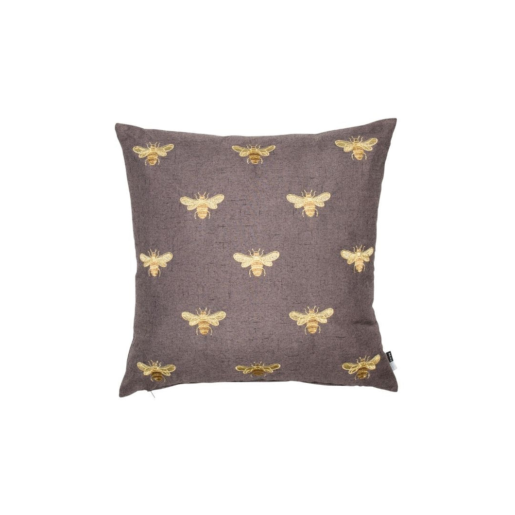 Gold Bee Embroidered Cushion