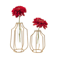 Load image into Gallery viewer, Gold Wire Test Tube Silhouette Bud Vase
