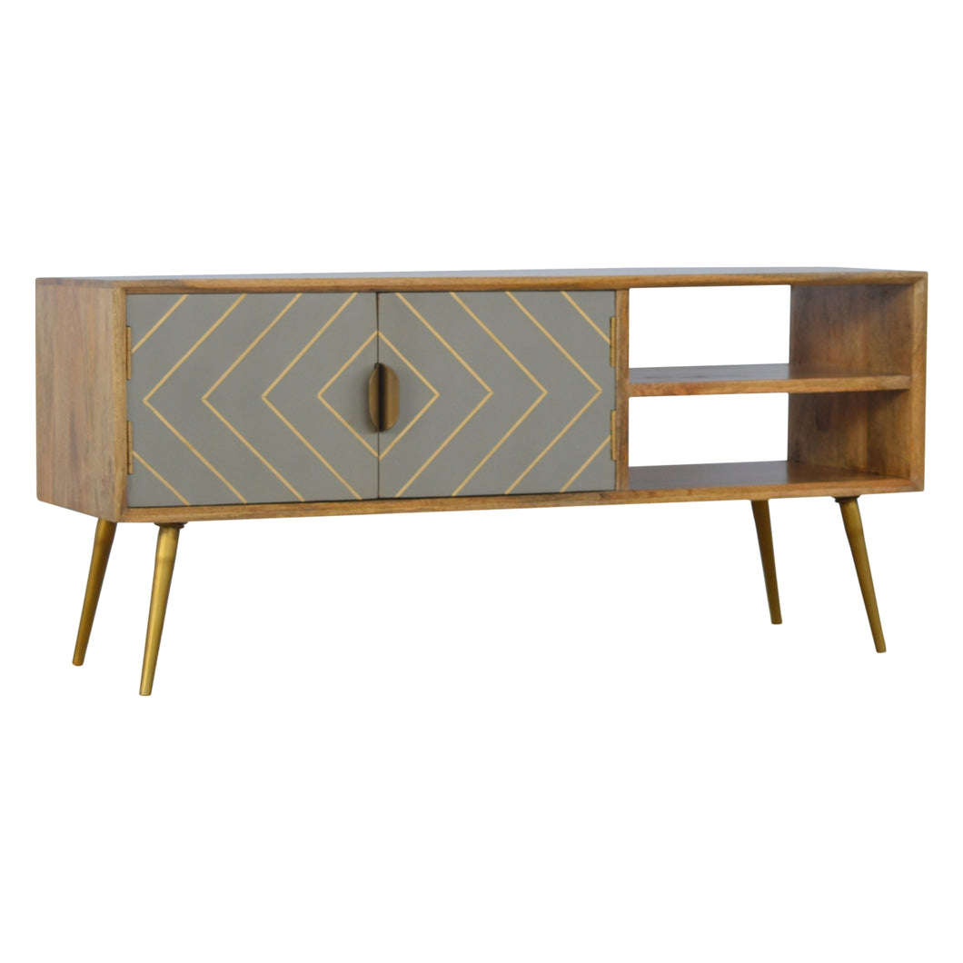 Grey & Gold Abstract Media Unit