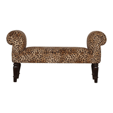 Load image into Gallery viewer, Leopard Print Velvet End Of Bed Bench
