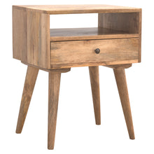 Load image into Gallery viewer, Oak Open Shelf 1 Drawer Bedside Table

