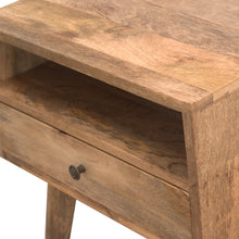 Load image into Gallery viewer, Oak Open Shelf 1 Drawer Bedside Table
