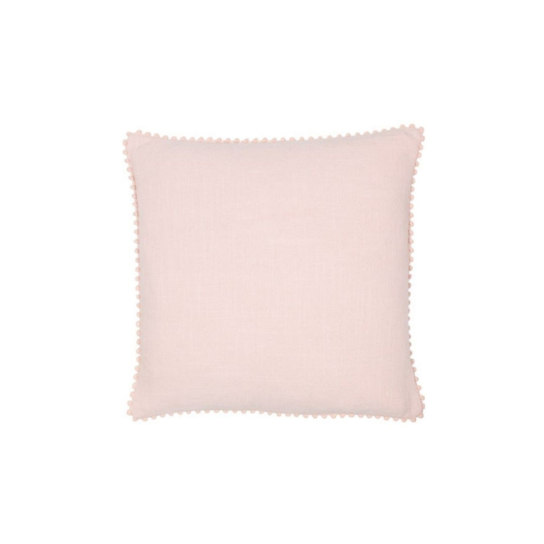 Pink Pom Pom Trim Cushion