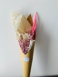 Pink & White Dried Flower Bouquet