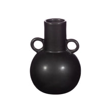 Load image into Gallery viewer, Black Matte Round Handle Vase
