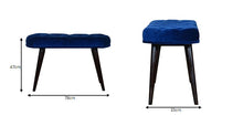 Load image into Gallery viewer, Blue Velvet Upholstered Bench
